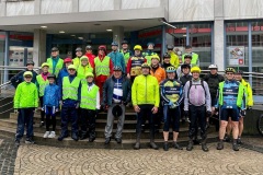 Auftakttour: Nach 3 Stunden radeln waren alle pitschenass, aber glücklich und heil wieder zurück am Jubi