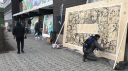 Graffiti-Künstler bei der Arbeit