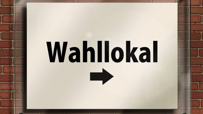Schild: Wahllokal