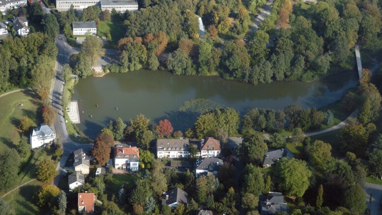 Der Goldberger Teich in der Vogelperspektive