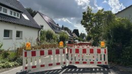 Baustelle nach Wasserrohrbruch im Mörikeweg