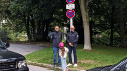 Bürgermeister André Bär bei der Schwerpunktkontrolle an der Goethestraße